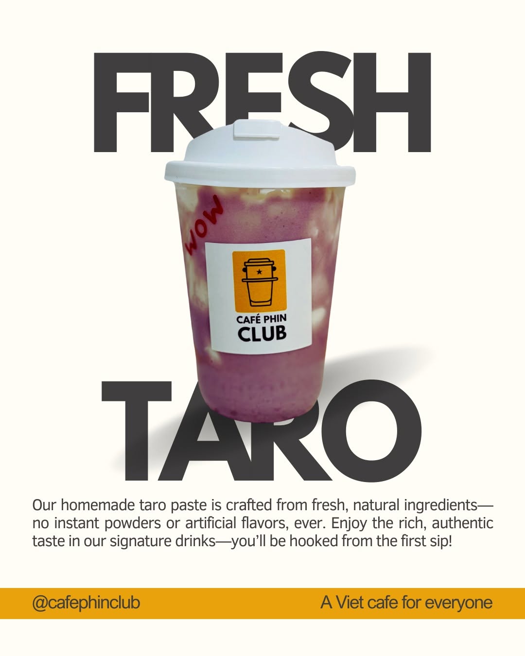 Taro Coffee Menu